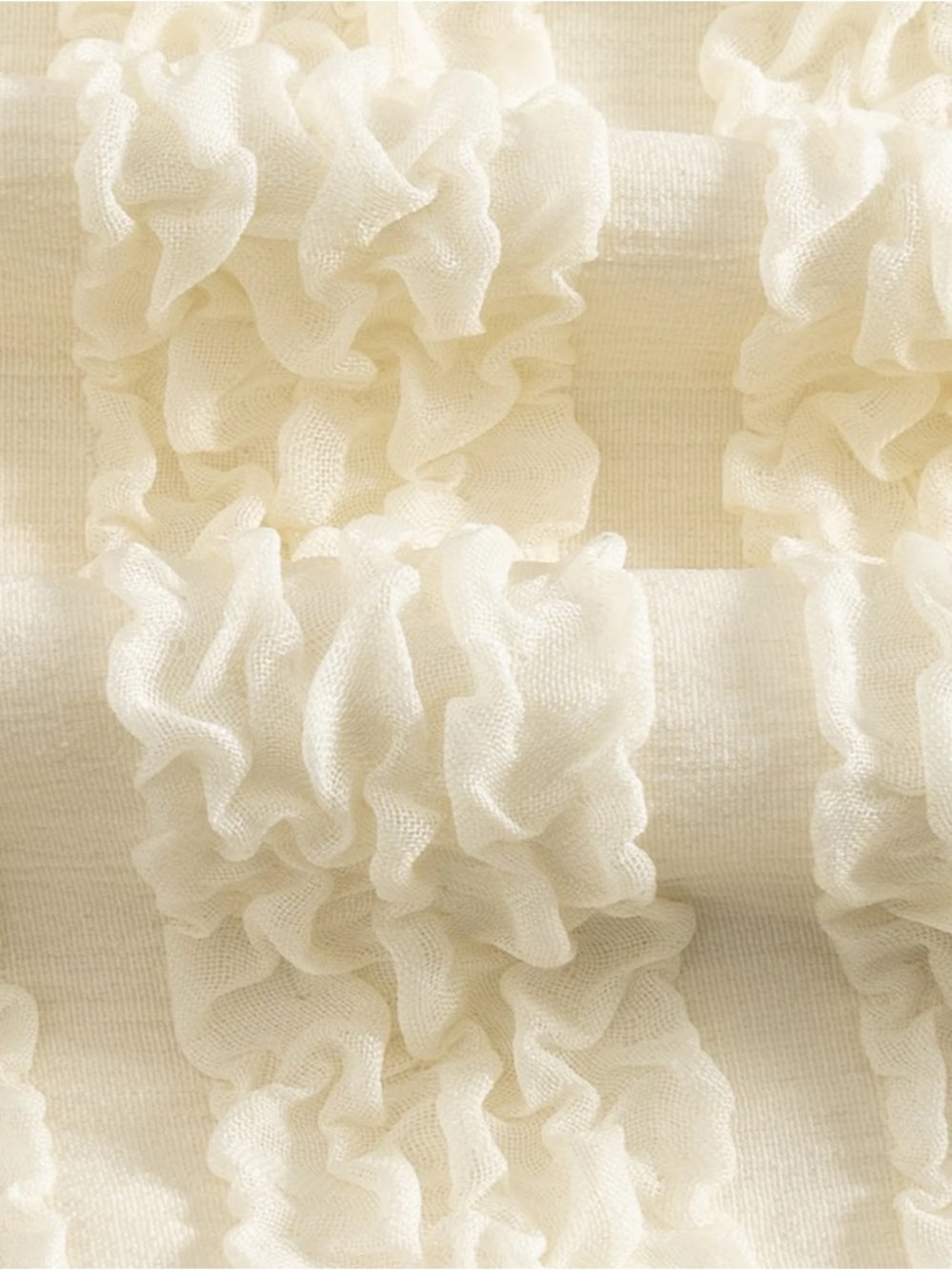 Strapless Ruffle Trim Lace Bikini Set - Cream - Picture 3 of 5